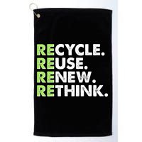 Earth Day Recycle Reuse Renew Rethink Golf Towel