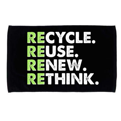 Earth Day Recycle Reuse Renew Rethink Microfiber Hand Towel
