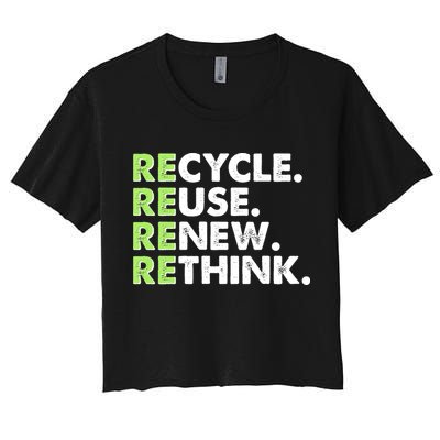 Earth Day Recycle Reuse Renew Rethink Crop Top