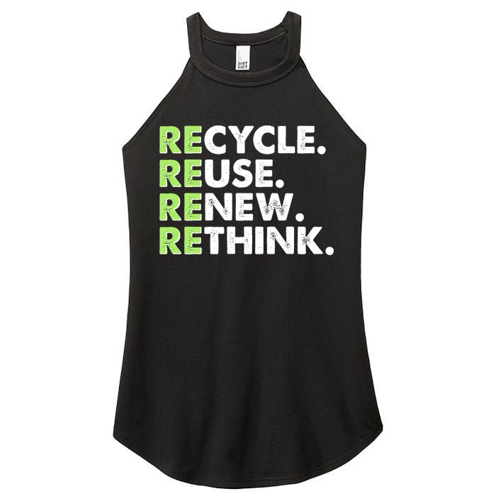 Earth Day Recycle Reuse Renew Rethink Women's Perfect Tri Rocker Tank
