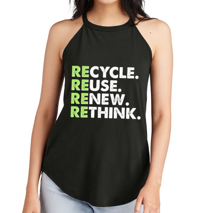 Earth Day Recycle Reuse Renew Rethink Women's Perfect Tri Rocker Tank