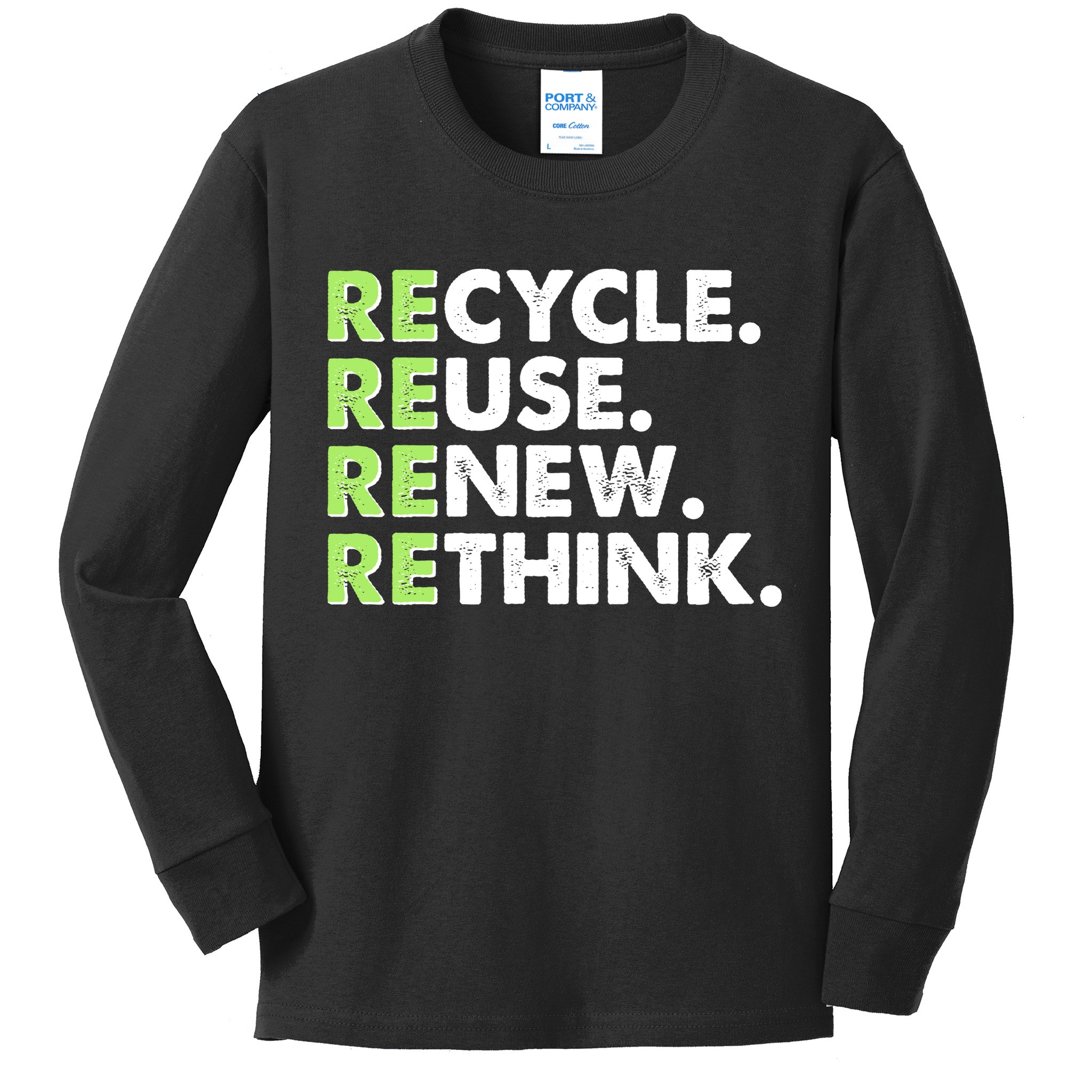 Earth Day Recycle Reuse Renew Rethink Kids Long Sleeve Shirt