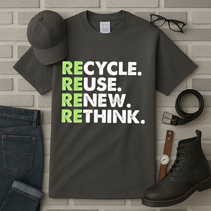Earth Day Recycle Reuse Renew Rethink Tall T-Shirt