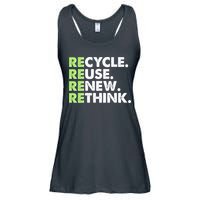 Earth Day Recycle Reuse Renew Rethink Ladies Essential Flowy Tank