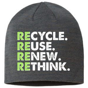 Earth Day Recycle Reuse Renew Rethink Sustainable Beanie