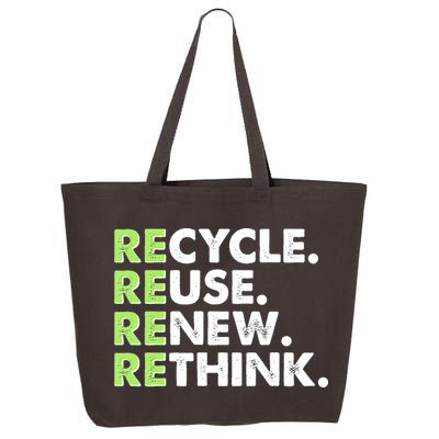 Earth Day Recycle Reuse Renew Rethink 25L Jumbo Tote