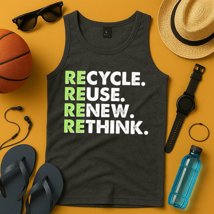 Earth Day Recycle Reuse Renew Rethink Tank Top
