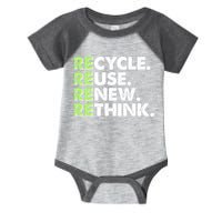 Earth Day Recycle Reuse Renew Rethink Infant Baby Jersey Bodysuit