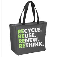 Earth Day Recycle Reuse Renew Rethink Zip Tote Bag