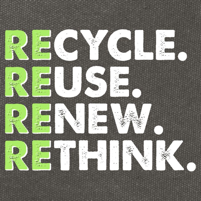 Earth Day Recycle Reuse Renew Rethink Cotton Canvas Backpack