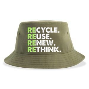 Earth Day Recycle Reuse Renew Rethink Sustainable Bucket Hat