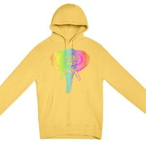 Elephant Dala Rainbow Watercolor Yoga Meditation Funny Gift Premium Pullover Hoodie