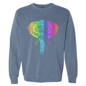 Elephant Dala Rainbow Watercolor Yoga Meditation Funny Gift Garment-Dyed Sweatshirt