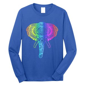 Elephant Dala Rainbow Watercolor Yoga Meditation Funny Gift Long Sleeve Shirt