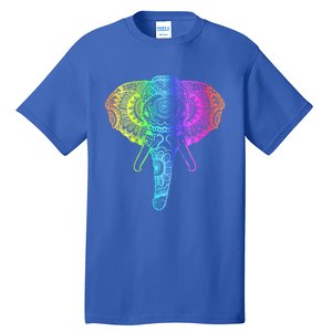 Elephant Dala Rainbow Watercolor Yoga Meditation Funny Gift Tall T-Shirt