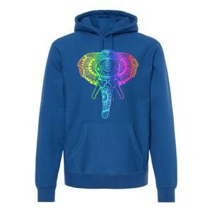 Elephant Dala Rainbow Watercolor Yoga Meditation Funny Gift Premium Hoodie