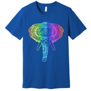 Elephant Dala Rainbow Watercolor Yoga Meditation Funny Gift Premium T-Shirt