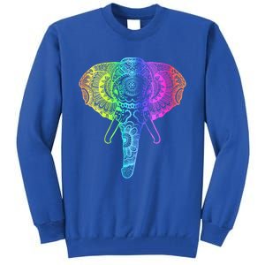 Elephant Dala Rainbow Watercolor Yoga Meditation Funny Gift Tall Sweatshirt