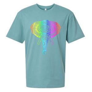 Elephant Dala Rainbow Watercolor Yoga Meditation Funny Gift Sueded Cloud Jersey T-Shirt