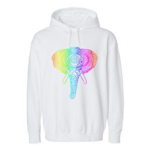 Elephant Dala Rainbow Watercolor Yoga Meditation Funny Gift Garment-Dyed Fleece Hoodie