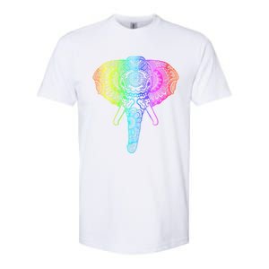 Elephant Dala Rainbow Watercolor Yoga Meditation Funny Gift Softstyle CVC T-Shirt