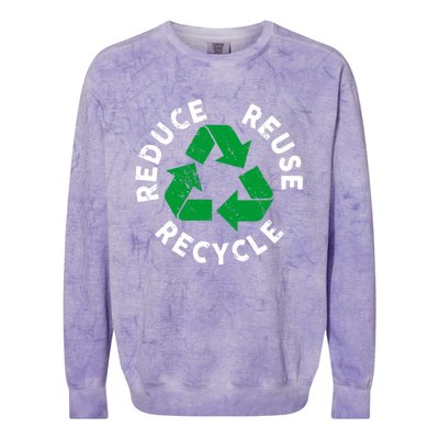 Earth Day Reduce Reuse Recycle Awesome Recycling Gift Colorblast Crewneck Sweatshirt