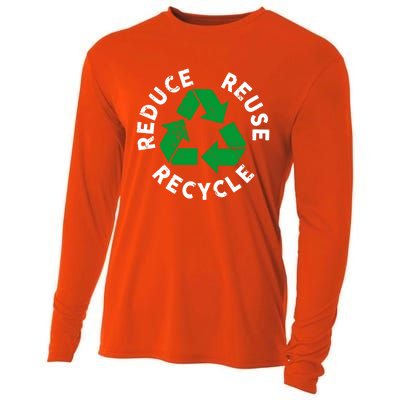 Earth Day Reduce Reuse Recycle Awesome Recycling Gift Cooling Performance Long Sleeve Crew