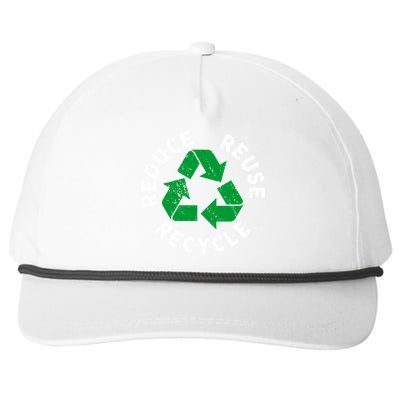 Earth Day Reduce Reuse Recycle Awesome Recycling Gift Snapback Five-Panel Rope Hat