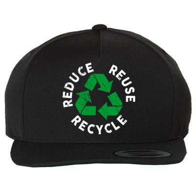 Earth Day Reduce Reuse Recycle Awesome Recycling Gift Wool Snapback Cap