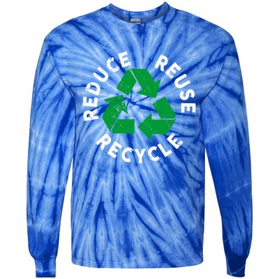 Earth Day Reduce Reuse Recycle Awesome Recycling Gift Tie-Dye Long Sleeve Shirt