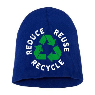 Earth Day Reduce Reuse Recycle Awesome Recycling Gift Short Acrylic Beanie