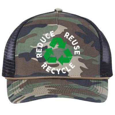 Earth Day Reduce Reuse Recycle Awesome Recycling Gift Retro Rope Trucker Hat Cap