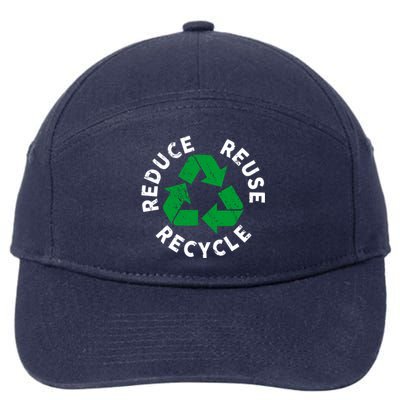 Earth Day Reduce Reuse Recycle Awesome Recycling Gift 7-Panel Snapback Hat