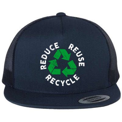 Earth Day Reduce Reuse Recycle Awesome Recycling Gift Flat Bill Trucker Hat