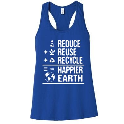 Earth Day Reduce Reuse Recycle Happy Earth Gift Women's Racerback Tank