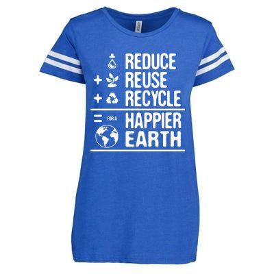 Earth Day Reduce Reuse Recycle Happy Earth Gift Enza Ladies Jersey Football T-Shirt