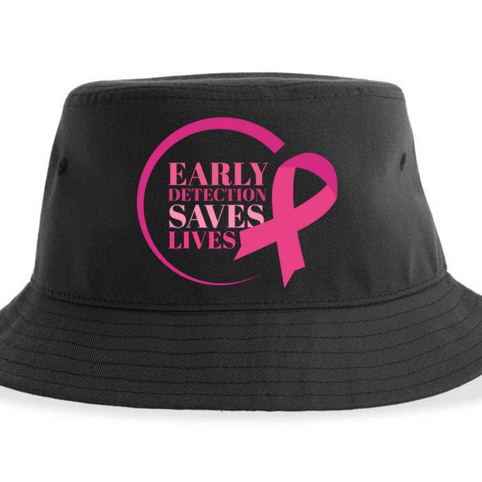 Early Detection Save Lives Breast Cancer Awareness Sustainable Bucket Hat