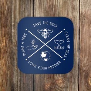 Earth Day Save The Bees Plant More Trees Clean The Seas Coaster