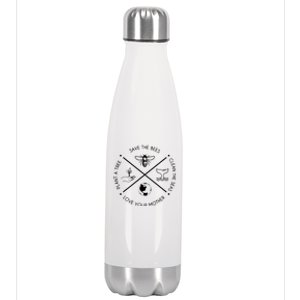 Earth Day Save The Bees Plant More Trees Clean The Seas Stainless Steel Insulated Water Bottle