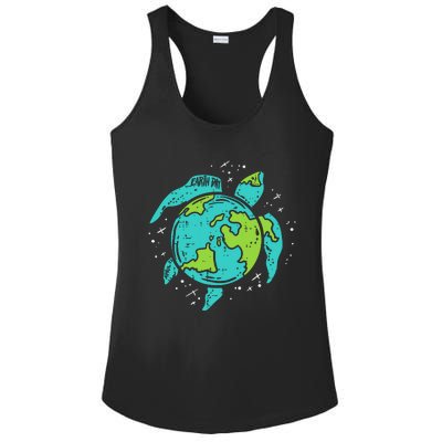 Earth Day Sea Turtle Save The Planet Ladies PosiCharge Competitor Racerback Tank