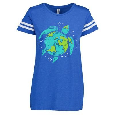 Earth Day Sea Turtle Save The Planet Enza Ladies Jersey Football T-Shirt