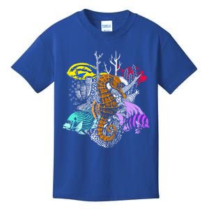 Earth Day Save Coral Reefs Sea Fish Seahorse Coastal Cleanup Cute Gift Kids T-Shirt