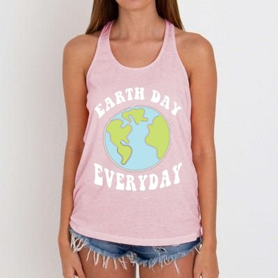 Earth Day Save Our Home Plant More Trees Go Planet Groovy Great Gift Women's Knotted Racerback Tank