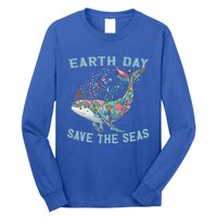 Earth Day Save The Seas Colorful Floral Whale Gift Long Sleeve Shirt