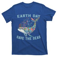 Earth Day Save The Seas Colorful Floral Whale Gift T-Shirt