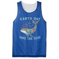 Earth Day Save The Seas Colorful Floral Whale Gift Mesh Reversible Basketball Jersey Tank