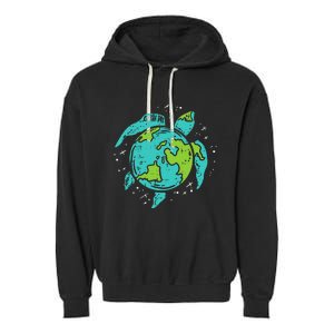 Earth Day Sea Turtle Save Our Ocean Animal teacher Garment-Dyed Fleece Hoodie