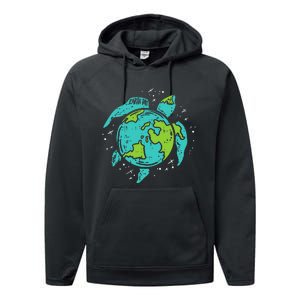 Earth Day Sea Turtle Save Our Ocean Animal teacher Performance Fleece Hoodie