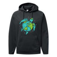 Earth Day Sea Turtle Save Our Ocean Animal teacher Performance Fleece Hoodie