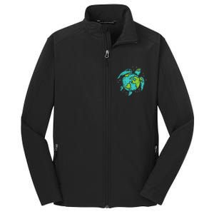 Earth Day Sea Turtle Save Our Ocean Animal teacher Core Soft Shell Jacket